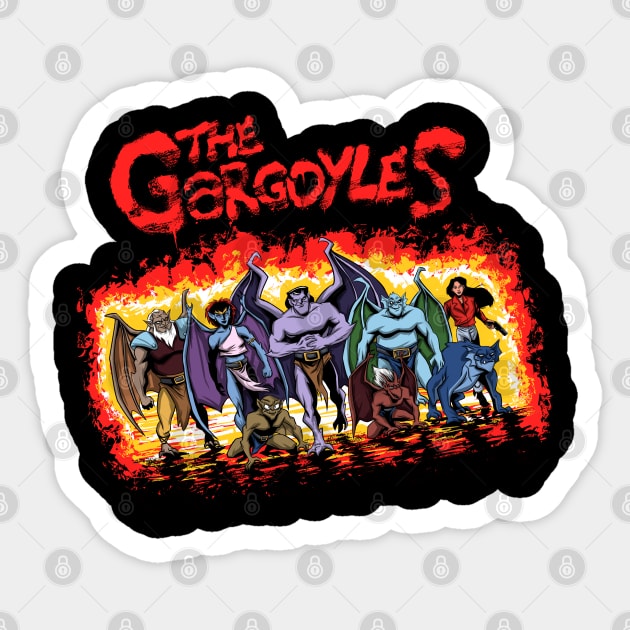 The Gargoyles Sticker by Zascanauta